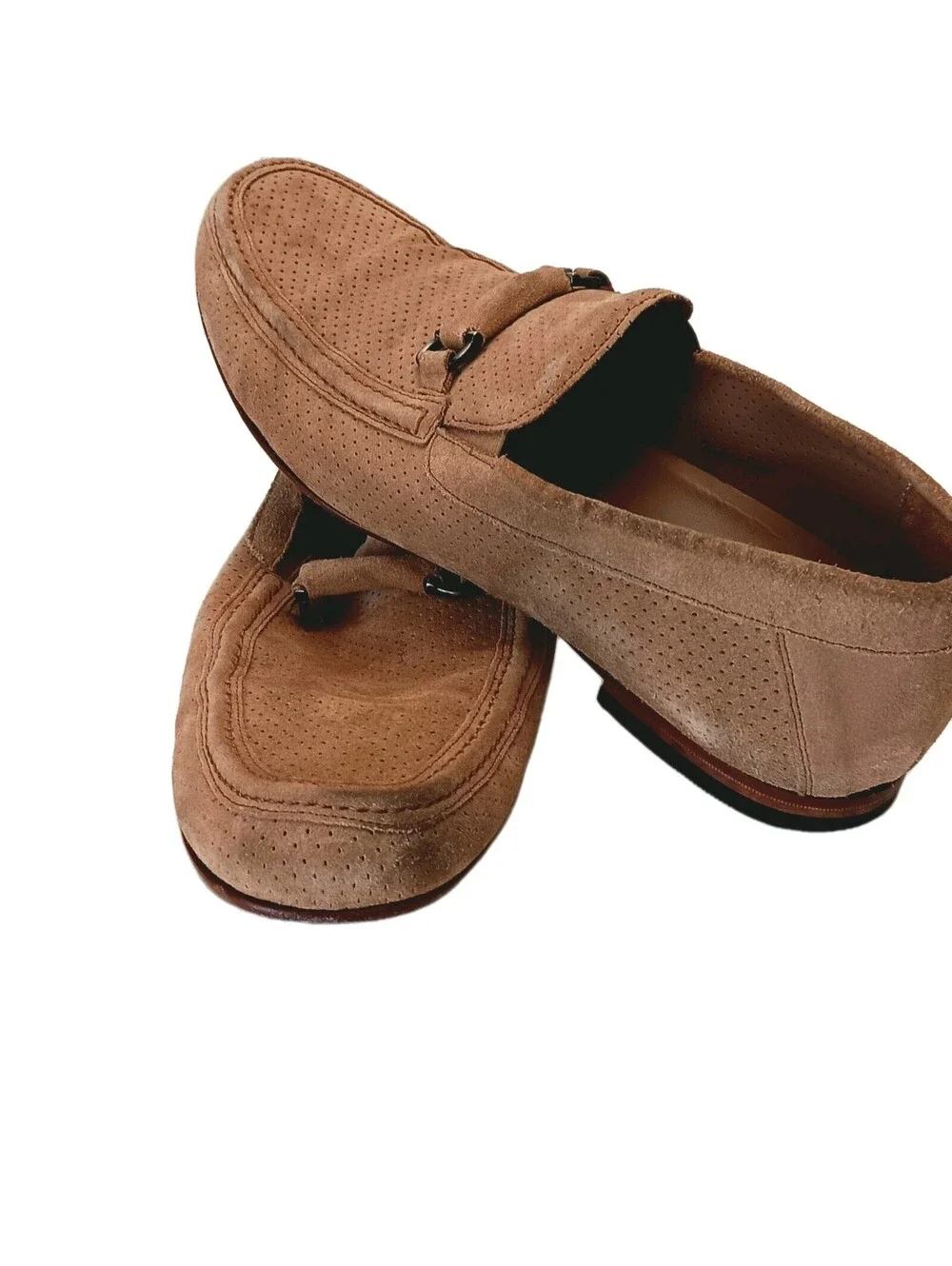 Mezlan Men's Slip-On Loafers Brown Suede Size 11.5 M Dress Shoes Perforated